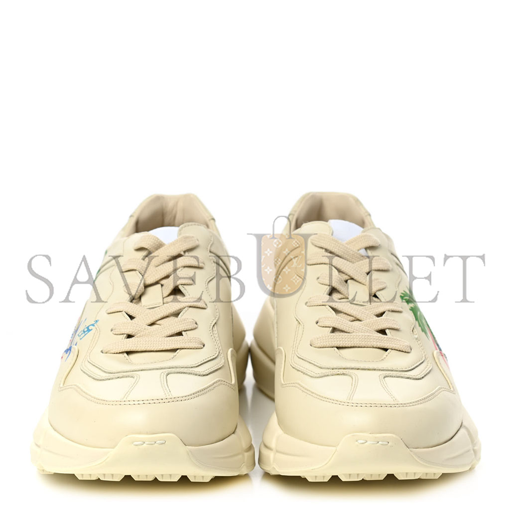 G*u*i calfskin hawaii printed mens rhyton sneakers 949431